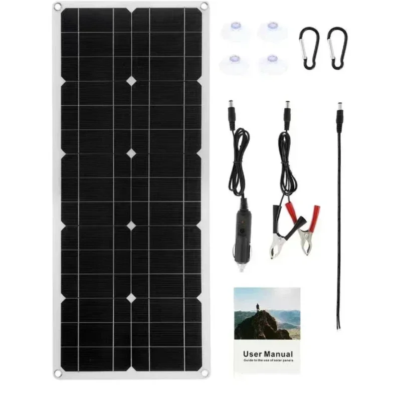 

Flexible Solar Power Panel Kit, Complete 300W, 18V, Controller for Solar Battery Charger, Power Bank, Camping, Hiking