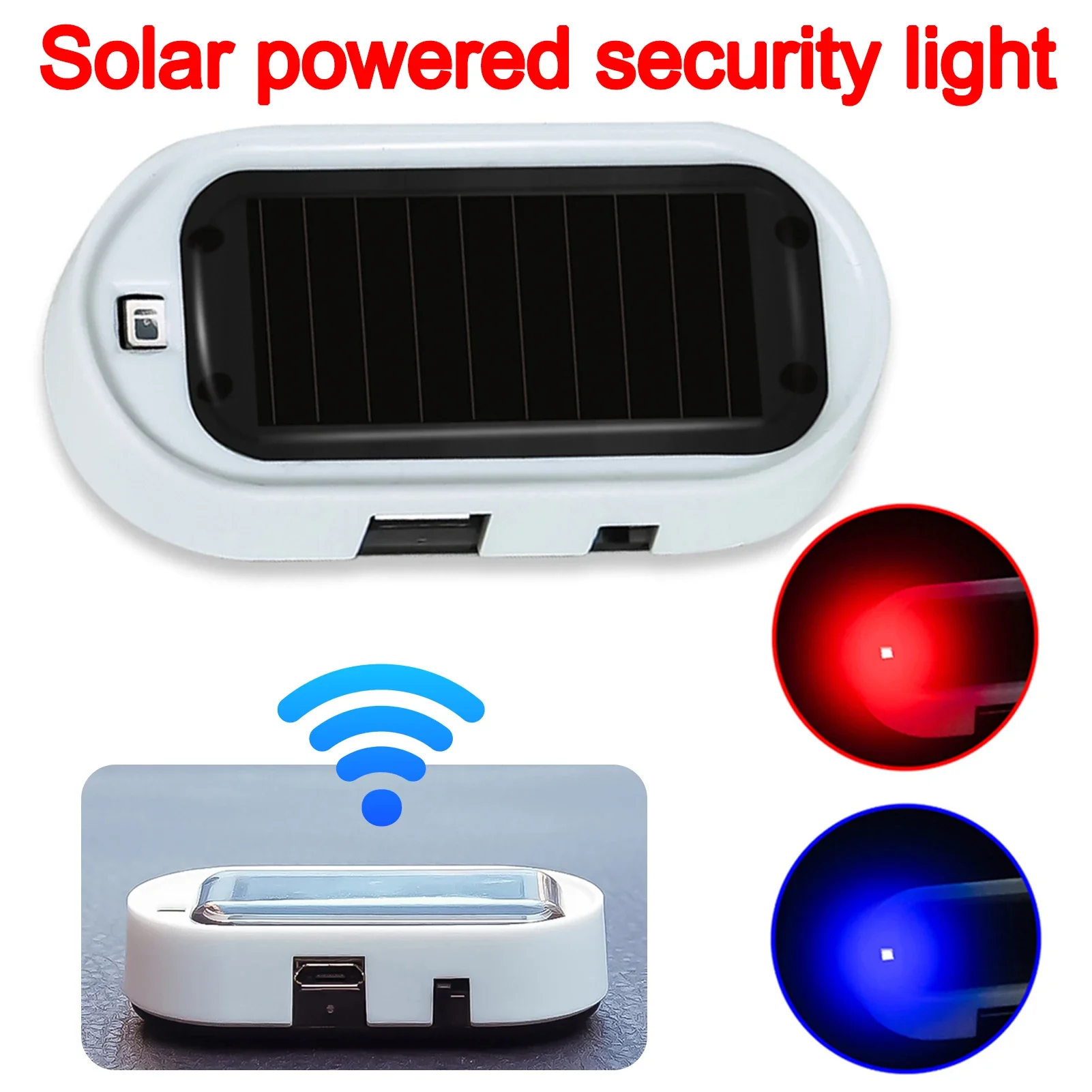 

Solar Simulation Anti-theft Warning Light Universal Car Automotive Fake LED Solar-powered Imitation Flashing Caution Lamp