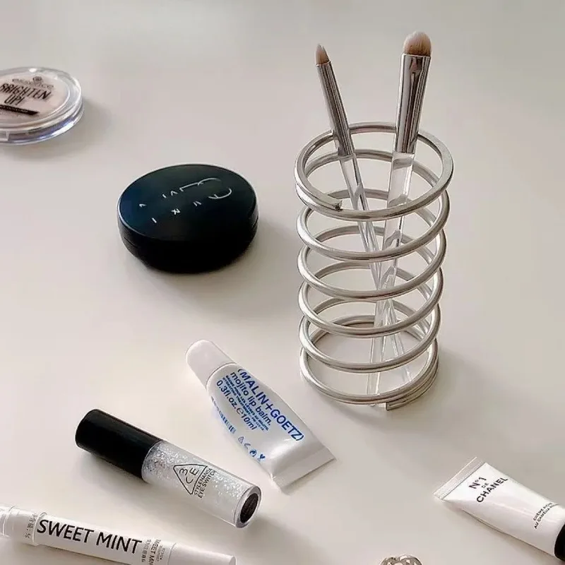 Stainless Steel Toothbrush Holder Metal Bathroom Accessories Tool for Toothpaste Makeup Brush Storage Rack Home Decoration