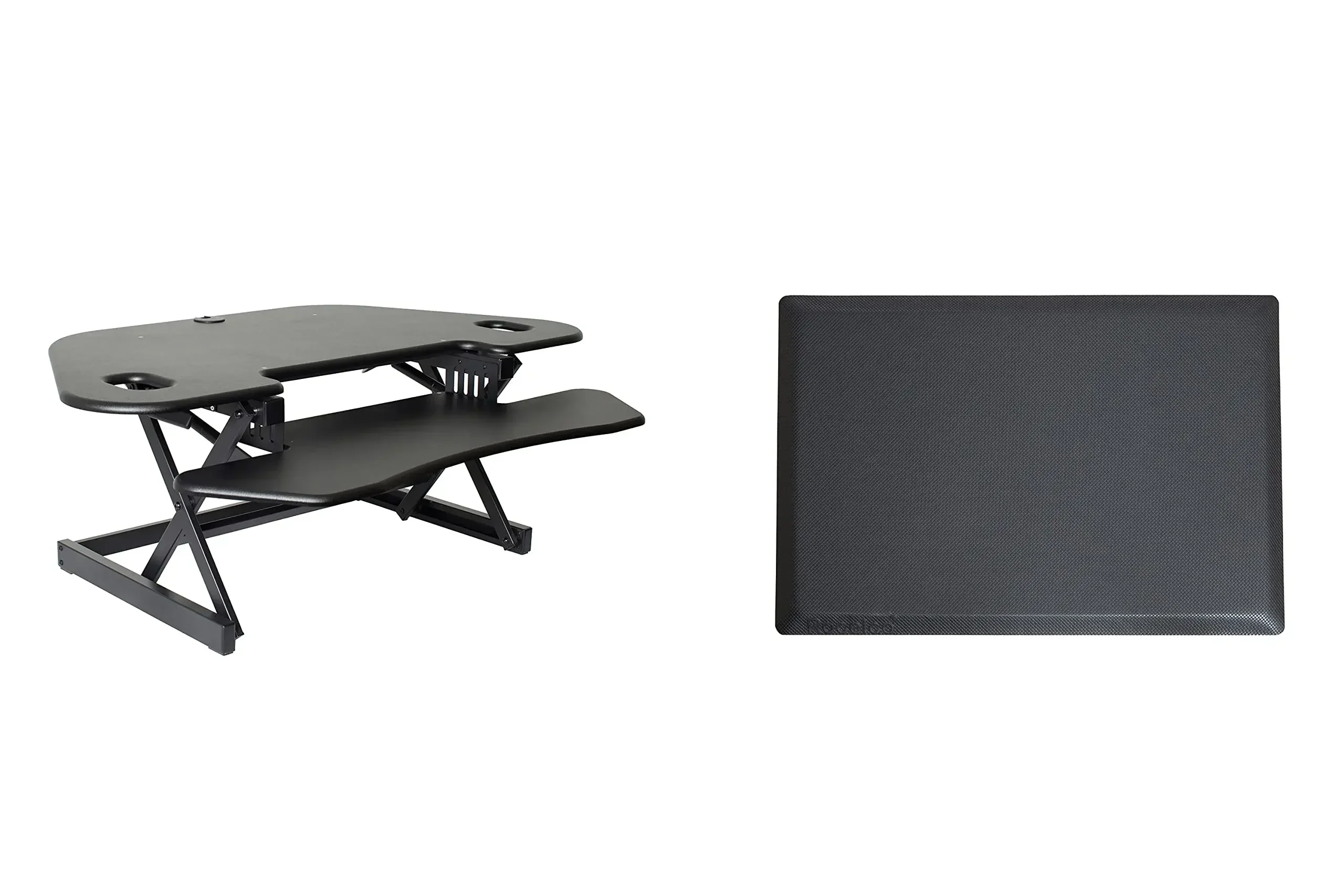 Rocelco-Height Adjustable Standing Desk Converter, Quick Sit,  Dual Monitor Riser, Gas Spring Assist, Tabletop Computer