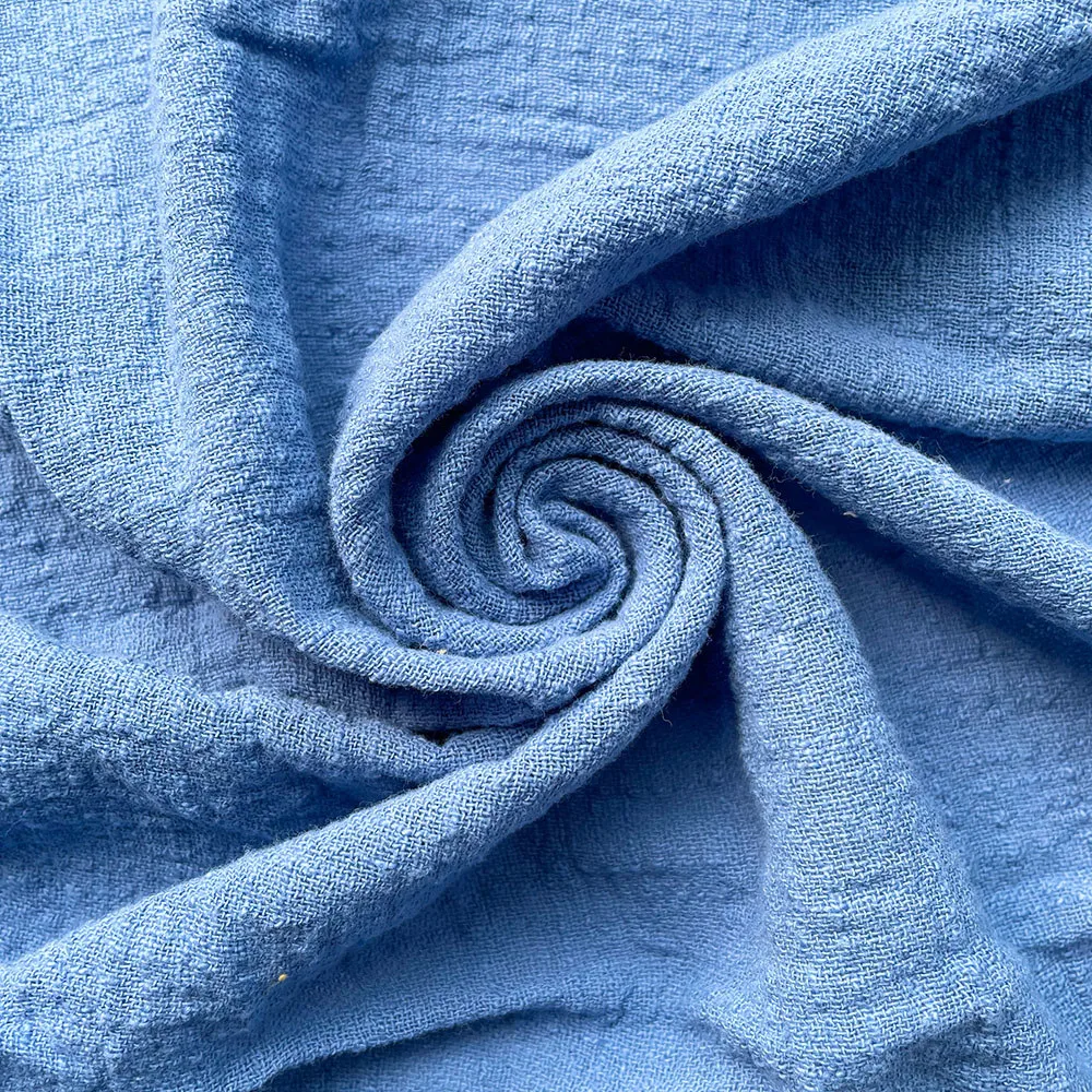 Organic Linen Cotton Crinkled Fabric for Sewing