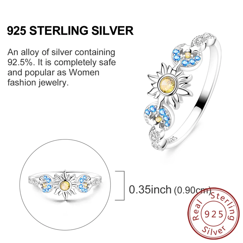 Women's 925 Sterling Silver Firefly Rose Ring