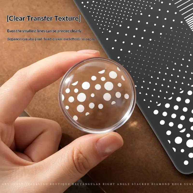 Spitzen-Nagelkunst-Transferdruck-Stahlplatte Schleife Polka Dots Nagelwerkzeuge Schleife Silikon-Stempel-Vorlage – Detail 7