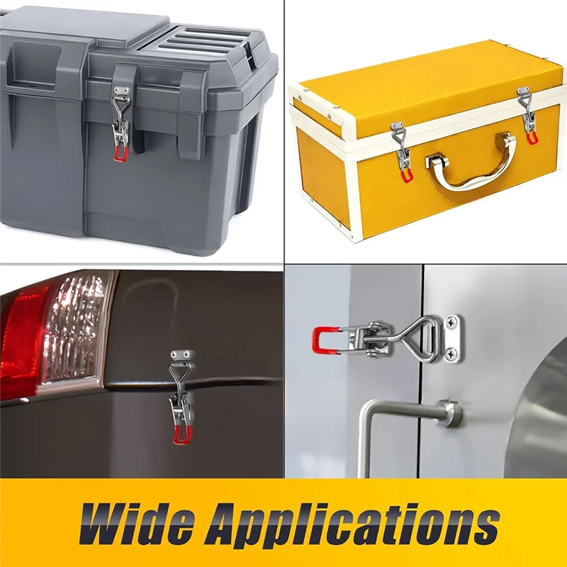 Morsetto a levetta da 4 pezzi 4001 Chiusure a levetta regolabili in acciaio inossidabile 304 per coperchio del fumatore Jig Freezer Door-AT64