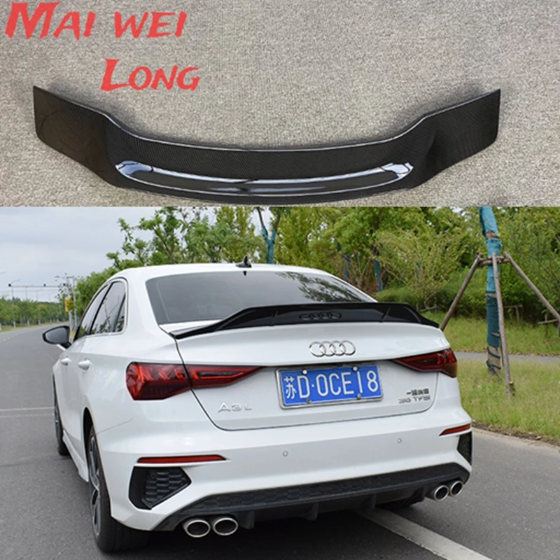 

R STYLE REAL ABS REAR TAIL WING TRUNK LIP SPOILER FOR Audi A3 S3 SLINE RS3 2014 2015 2016 2017 2018 2019 2022