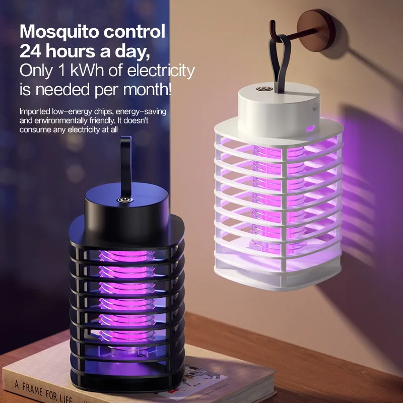 

New Portable Electric Mosquito Killer Lamp 395nm Purple UV Light Bug Zapper Trap Fly Moth Insect Repeller Home Bedroom Pest Cont