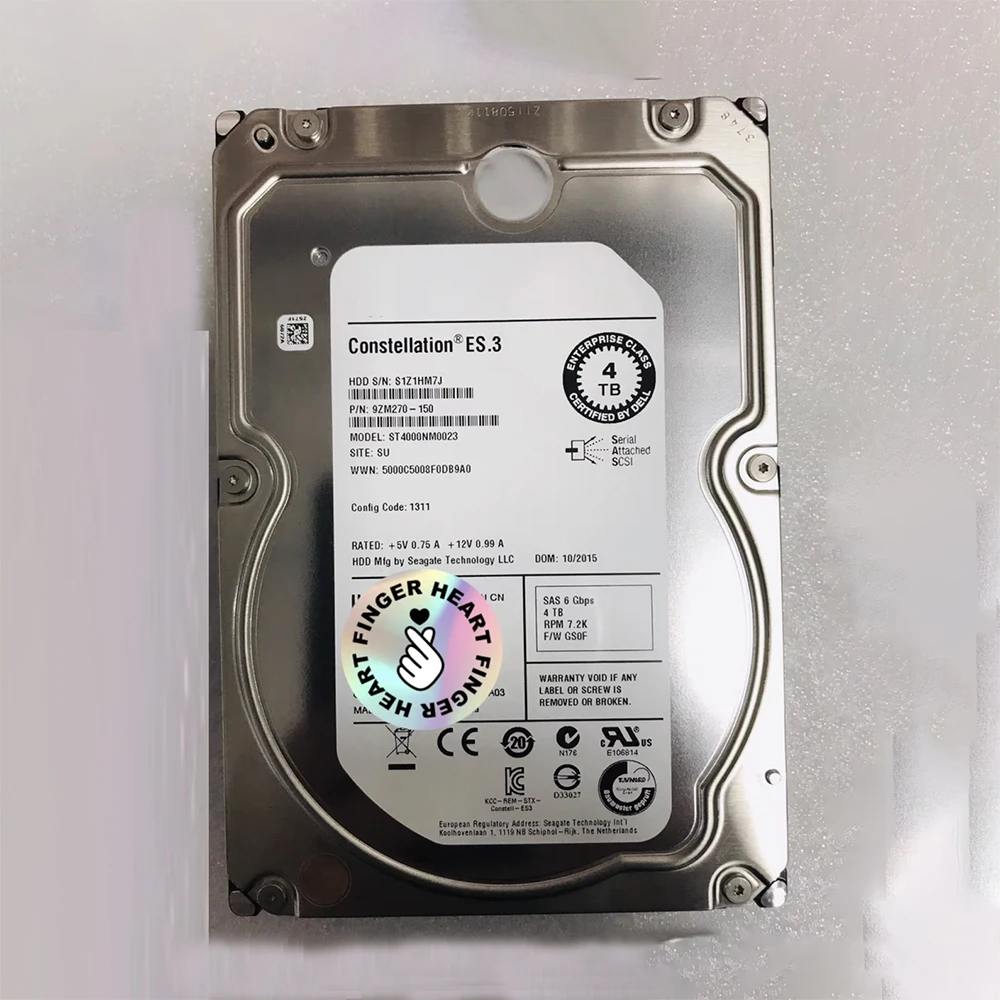 For Seagate NF5270 M4 NF5280 M4 HDD ST4000NM0023 4TB 4T SAS 3.5'' Hard Disk