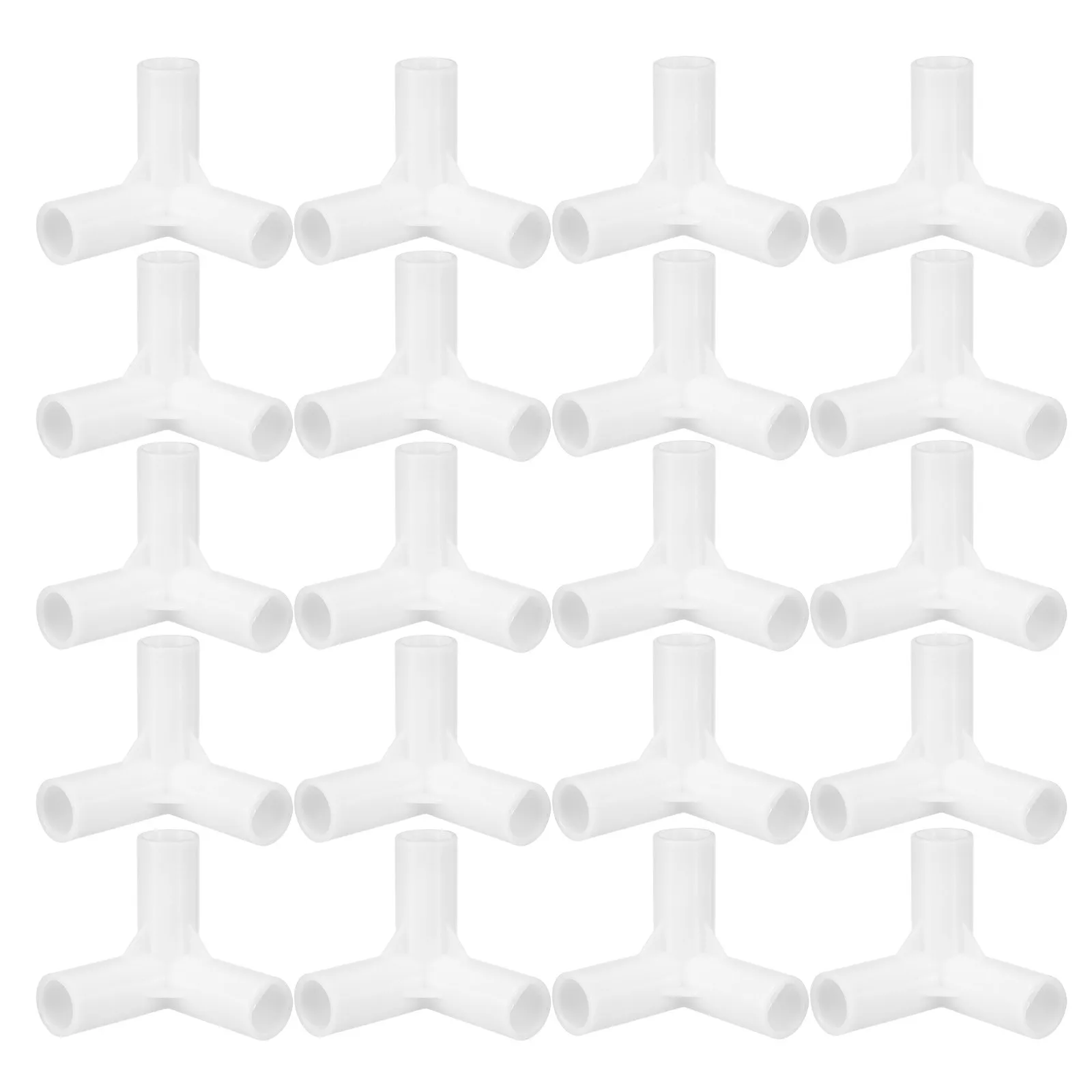 20Pcs Wardrobe Rod Connectors Plastic Joints Thickened 90 Degree Three Way for 1.2cm Diameter Tubes Closet Organizer Repair Shoe