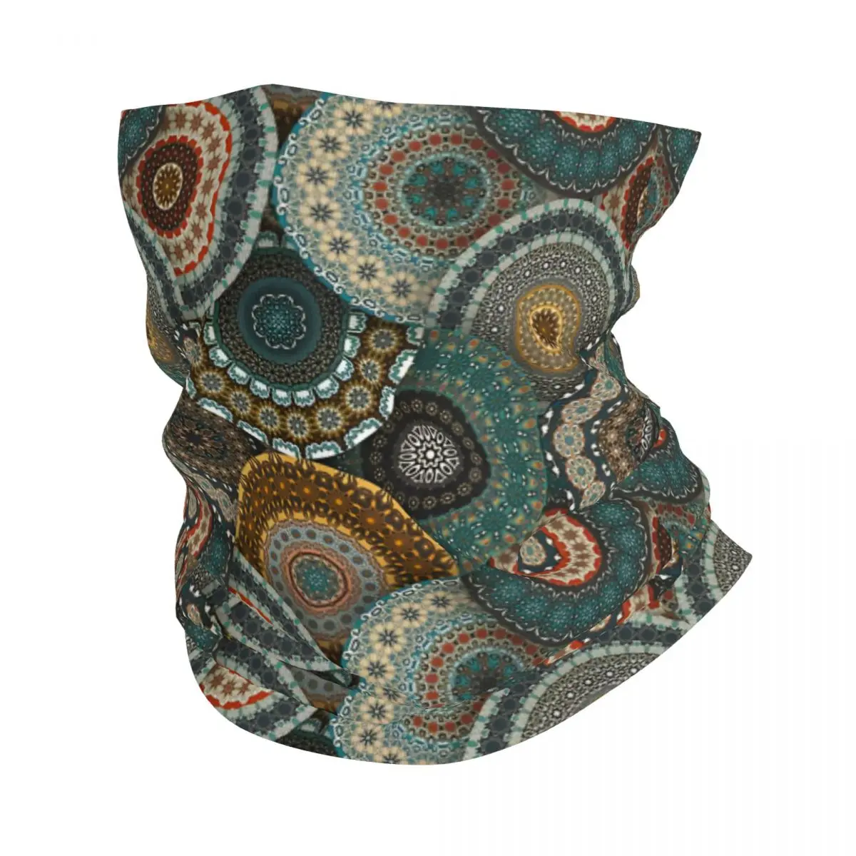 Colorful Thin Bandana Neck Gaiter Vintage Mandala Wrap Scarf Headband Neck Cover