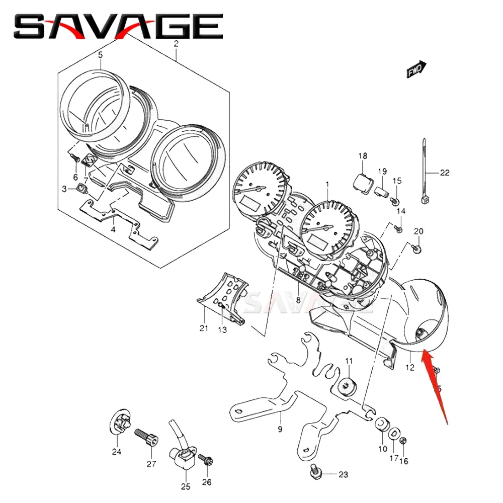 Speedometer Tachometer Gauges Cover Bottom  Housing  For SUZUKI GSX1400 2001-2007 Case Cap Motorcycle Accessories Moto Parts