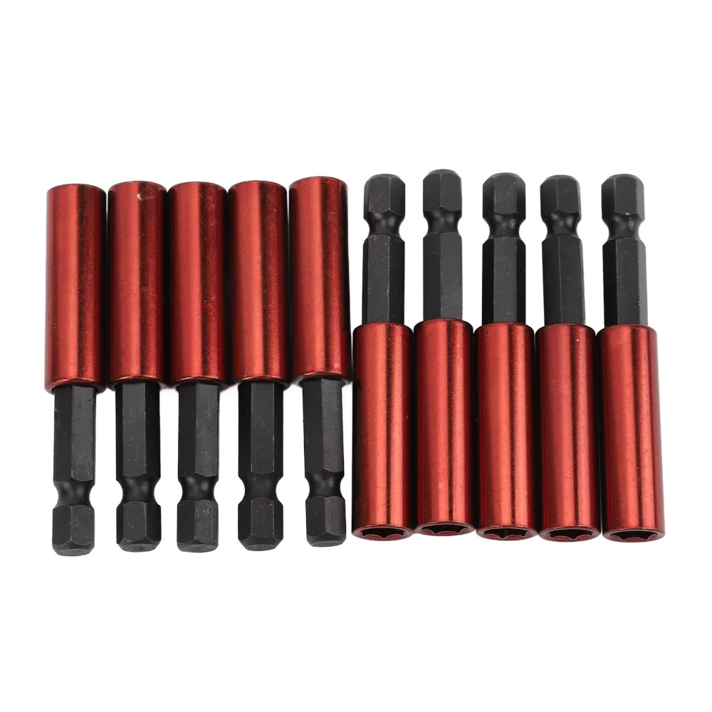 10pcs 1/4 Inch Hex Shank Screwdriver Bit Holder S2 Steel 60mm Length Magnetic Extension Bit Set Strong Magnetic Magnetic