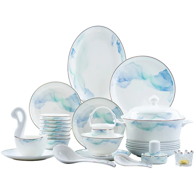 

Porcelain tableware household ceramic bowl rice bowl dish set