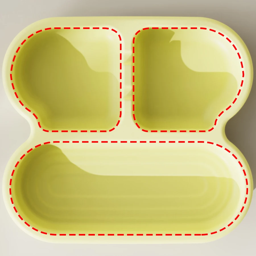 1 Set Child Plastic Divided Plate with Fork & Spoon, Food-Grade Baby Tableware Set, Heat-Resistant Portable Feeding Dish