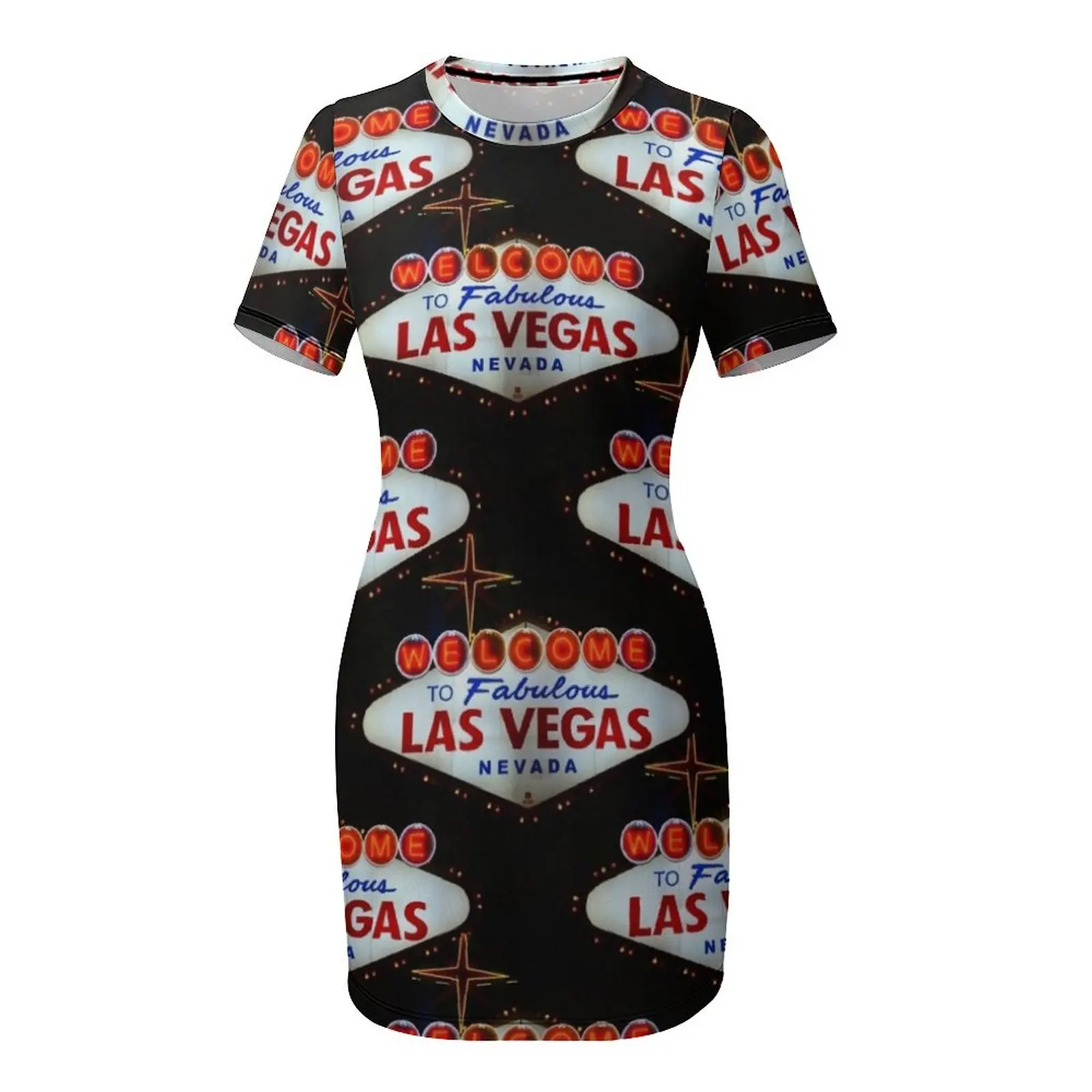 Fabulous Las Vegas Short Sleeved Dress loose women's dress evening dresses women Dress image 4
