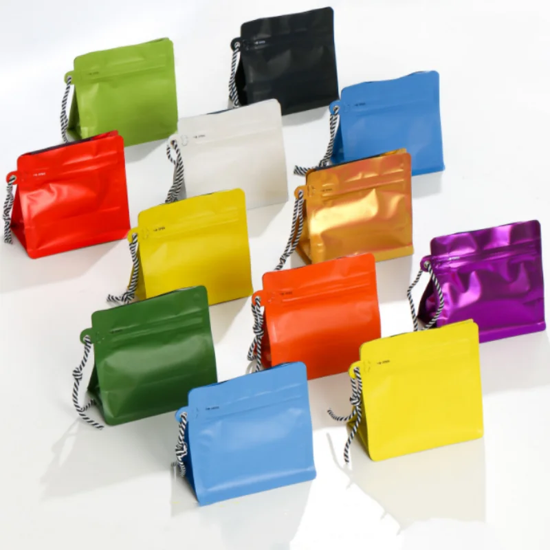 

10PCS 3D Hanging Ropes Aluminum Foil Tea Sealing Bag DIY Matcha Drip Coffee Beans Snack Candy Sugar Tea Gift Storage Pouches