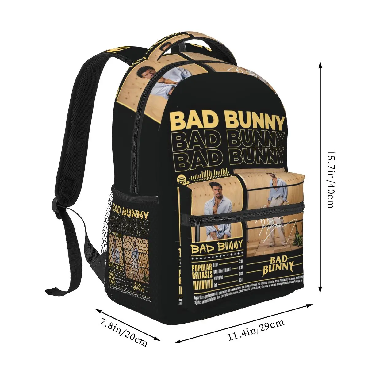Rapper Bad Bunny Merch Backpack Student Boys Girls BookBag Children School Bag Laptop Shoulder Bags for Men Women