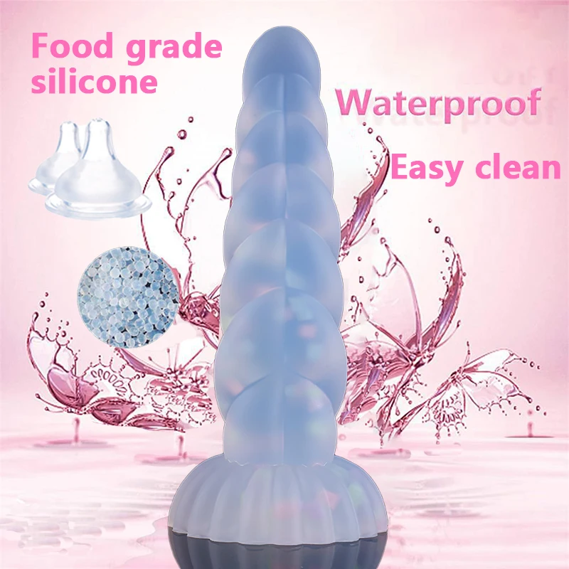 Silicone Soft Luminous Dildo Anal Toys for Women Men Masturbator Glowing Butt Plug Big Dildos with Suction Cup Adult Sex Toy