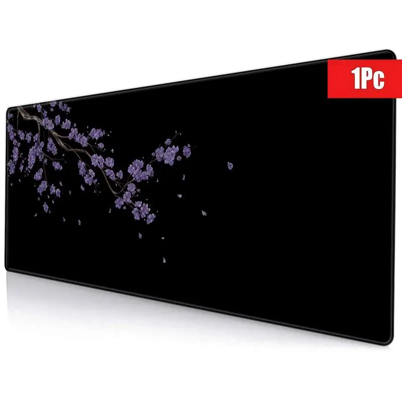 Tapis de bureau Blossom Iron Art avec base antidérapante, repose-clavier, pour PC Gamer, bureau, décoration de la maison, tapis de souris gaming motif fleur de cerisier