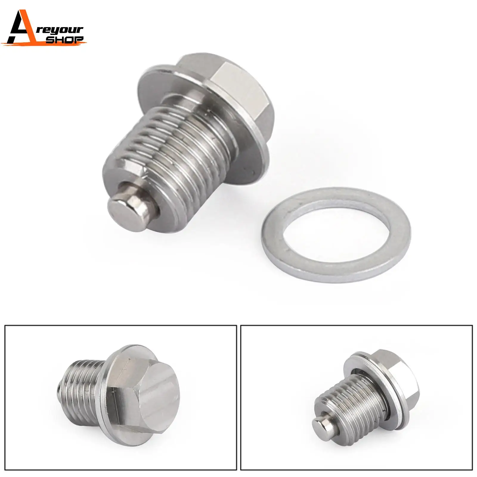 Areyourshop M14 x 1.5 MM Stainless Steel Car Oil Drain Plug with Neodymium Magnet Universal Car For Honda For BMW Auto Parts