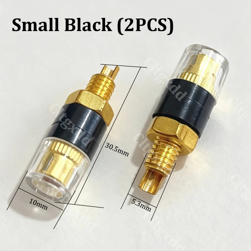 Cltgxdd 2 Stück Messingklemmen für 4-mm-Bananenstecker, CD-Audio-Lautsprecher, Anschlusskabel, Verstärker, Gewinde 31 mm/33 mm – Detail 14