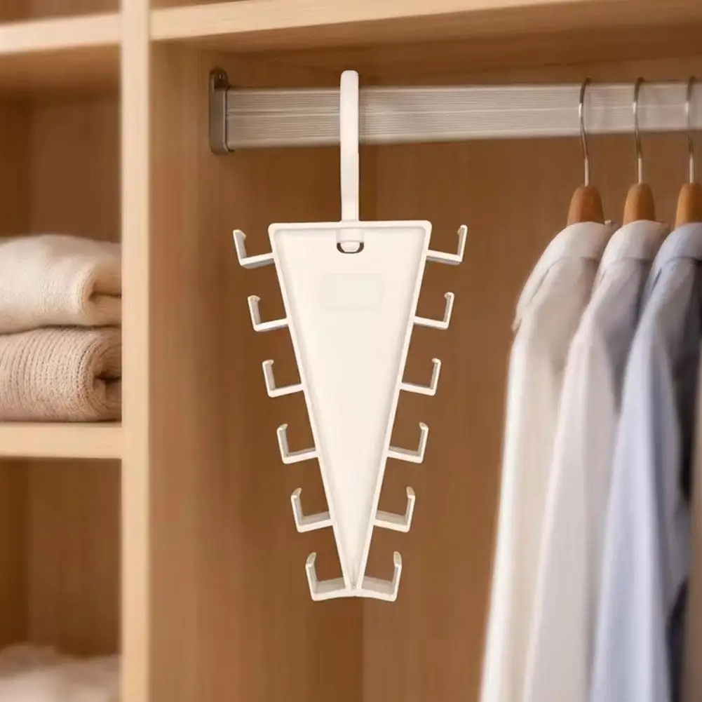 V-förmiger Mehrfach-Kleiderbügel Organizer Drehbar 12 Haken Doppelseitiger Bügel Platzsparender Multifunktionaler Kleiderschrank-Hutständer – Detail 8