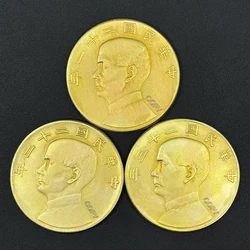 21/22/23 year of the Republic of China, Sun Yat sen's 1 Yuan Gold Collect Commemorative Coin, Sailing Medal,ZhongShan Home Decor