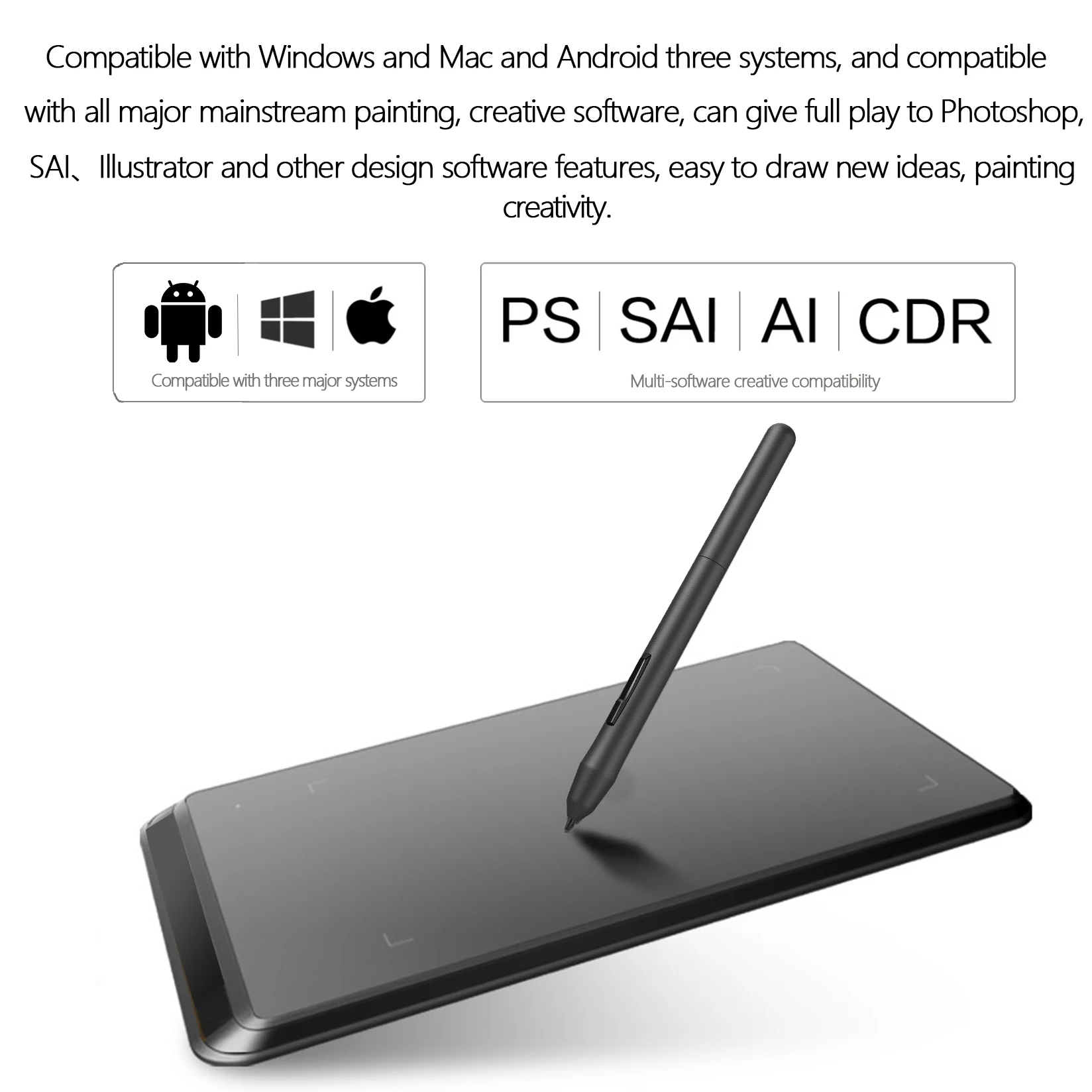 HavaPen hu851 جهاز كمبيوتر لوحي للرسومات 8X5 بوصة أقراص الرسم للهواتف أندرويد الكمبيوتر ماك قلم رقمي بطارية قلم توقيع مجاني