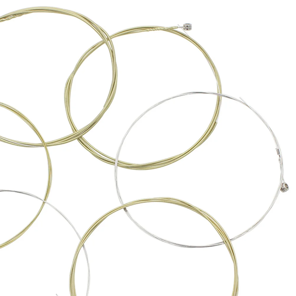 6개입 기타 줄 브라스 어쿠스틱 포크 기타 줄 교체 세트 부식 방지 부드러운 전환 강한 베이스 트레블