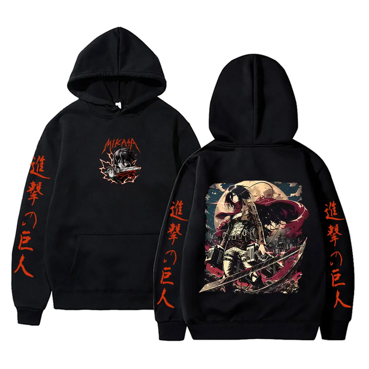 

Anime Attack on Titan Mikasa Ackerman Hoodie Men Women Manga Oversized Streetwear Men's Fashion Casual Vintage Pullover Hoodies