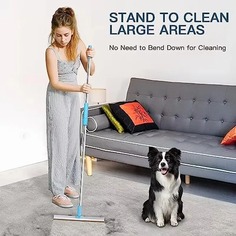 Pet Hair Remover Set Fluff Removal Tool Metals Telescopic Handle Rug Rake Dog Cat Hair 180ยฐ Rotation Carpet Shave Pet Products
