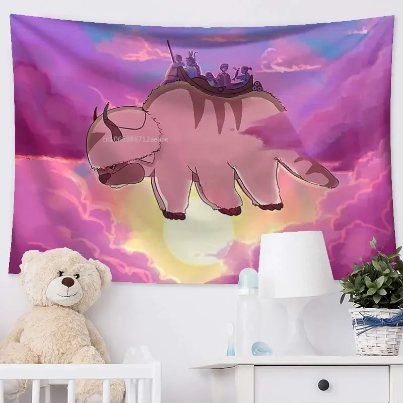 Avatar The Last Airbender Tapestry Aesthetic Wall Hanging Colorful Decoration for Bedroom Table Cover Psychedelic Wall Tapestry