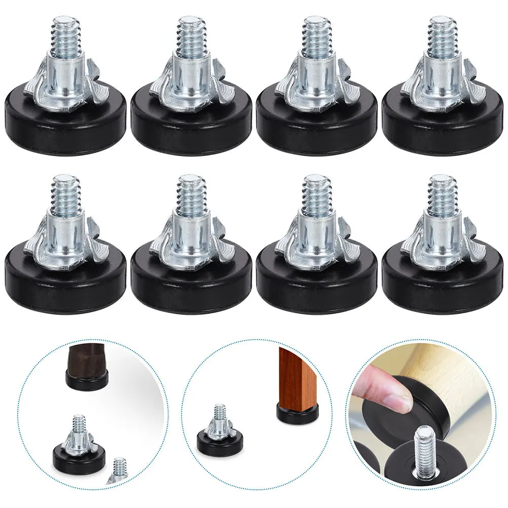 

8Pcs Furniture Levelers Adjustable Feet for Tables Chairs Sofas Beds Cabinets Durable Long Lasting Furniture Leveling Legs