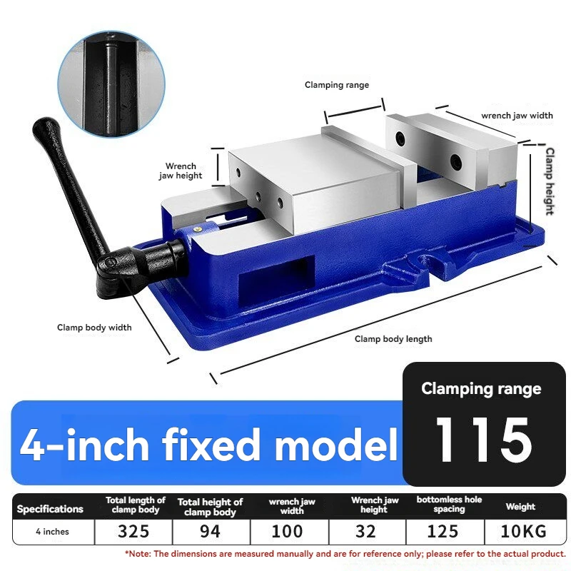 High Precision Angle Fixed Flat Pliers 4 Inch Bench Precision Vise Lock Vice CNC Machining Center