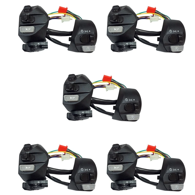 5 Pcs 22Mm Motorcycle Switches ON/OFF Button Handlebar Ontrol Horn Turn Signal Start Switch For Yamaha MIO LC135