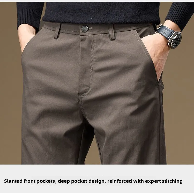 Herren Business-Hose, Gerade Passform, Baumwolle, Lässige Hose, Modische Herrenhose mit Elastischem Bund, Dehnbar, für Frühling und Herbst, Vielseitige Arbeitshose – Detail 22