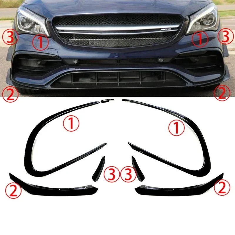 High Quality Black Front Bumper Lip Spoiler Canards Vents Modification Upgrade Kit, Auto Exterior Styling Accessories
