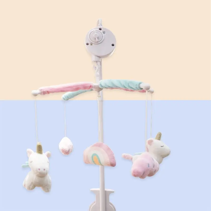 Baby Musical Mobile with Cute Plush Dolls for Crib Infant Soothing Hanging Ornaments Soft Toys Intellectual Development