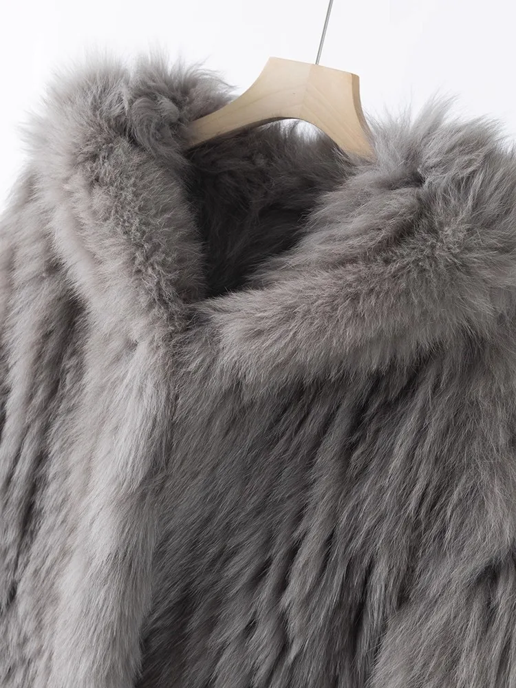 겨울 여성용 오버사이즈 롱 리얼 폭스 퍼 재킷 우아한 여성 파티용 플러피 오버코트 신상 디자이너 따뜻한 루즈핏 후드 아우터웨어
