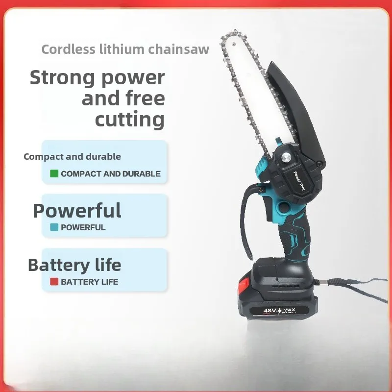 6‑Inch Brushless Cordless Chainsaw, 1200W High Power Handheld Lithium‑ion Saw for Household Garden Branch Pruning