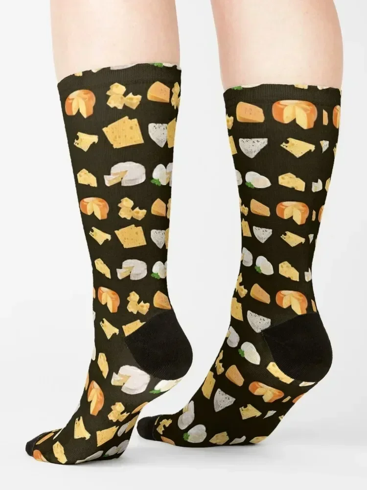 3D Cheese Variety- Mozarella, Swiss, Cheddar, Camembert, Emmental, Gouda Gorgonzola Socks happy tennis Socks Female Men's
