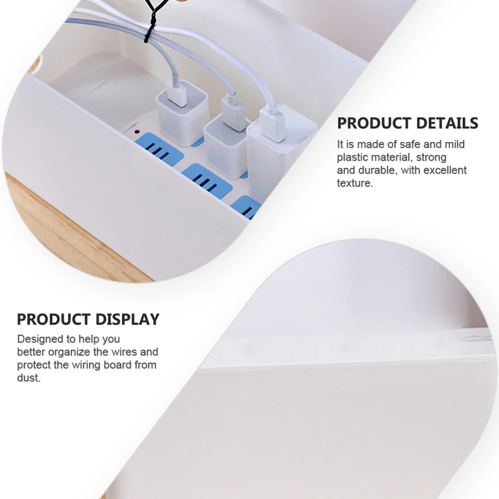 

2 Pcs Wire Storage Box Set Charging Cable Container Power Supply Line Manager Case Anti-electric Socket Boxes Outdoor