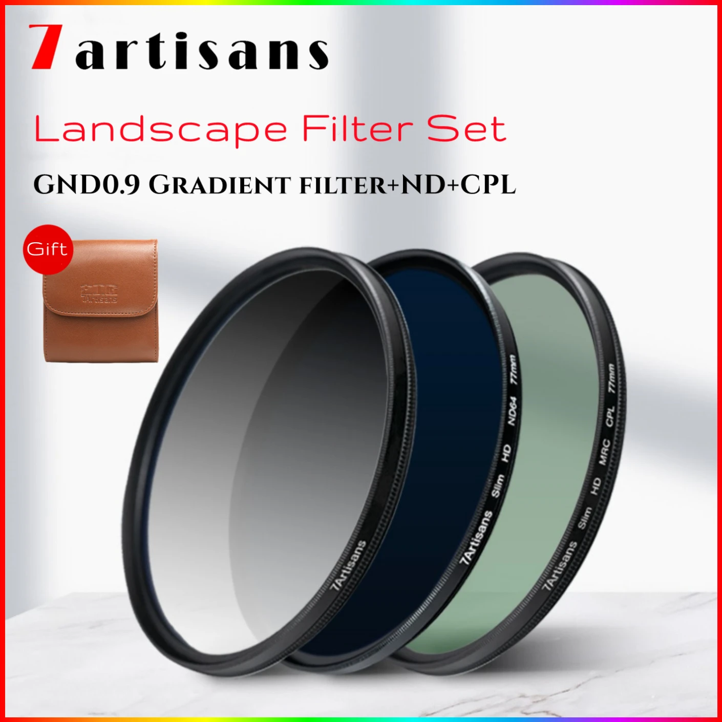 

7artisans GND0.9 Градуированный фильтр CPL ND1000/ND64/ND8 Комплект для ландшафтного поляризации 46/49/52/55/58/62/67/72/77/82 мм для объектива камеры