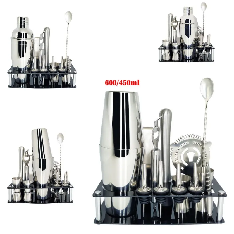 

stainless steel shaker coctail shaker set Shaker kit boston shaker jigger muddler kit bartender barman accessories minibar