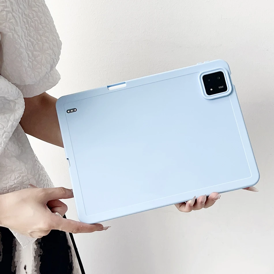 With Pencil Slot Tablet Case For Xiaomi MI Pad 7 6 5 6s Pro 12.4 Redmi SE 11 inch Thick Shockproof Soft Silicone Cover