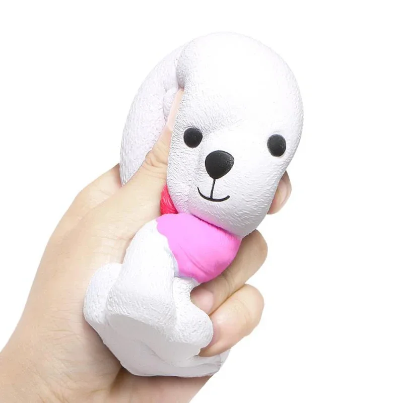 New Kawaii Cute Scarf Dog Soft Bouncing Slow Rebound Decompression Toy Squeeze Toy Slow Rise Children's Decompression Toys