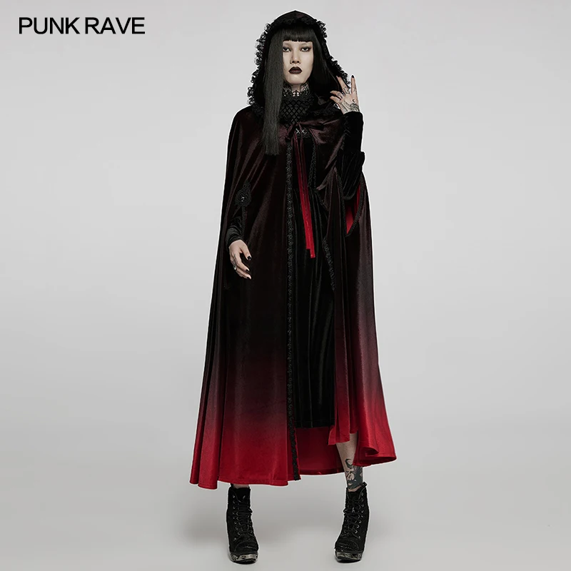 

Punk Rave Gothic Goth Gorgeous Lolita Gradient Cloak Halloween Costumes Women Cape WY1426