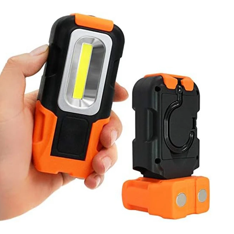 1 Piece Portable LED Work Light, Hanging Hook & Magnetic Flashlight As Shown Battery Operated Pocket Work Lights