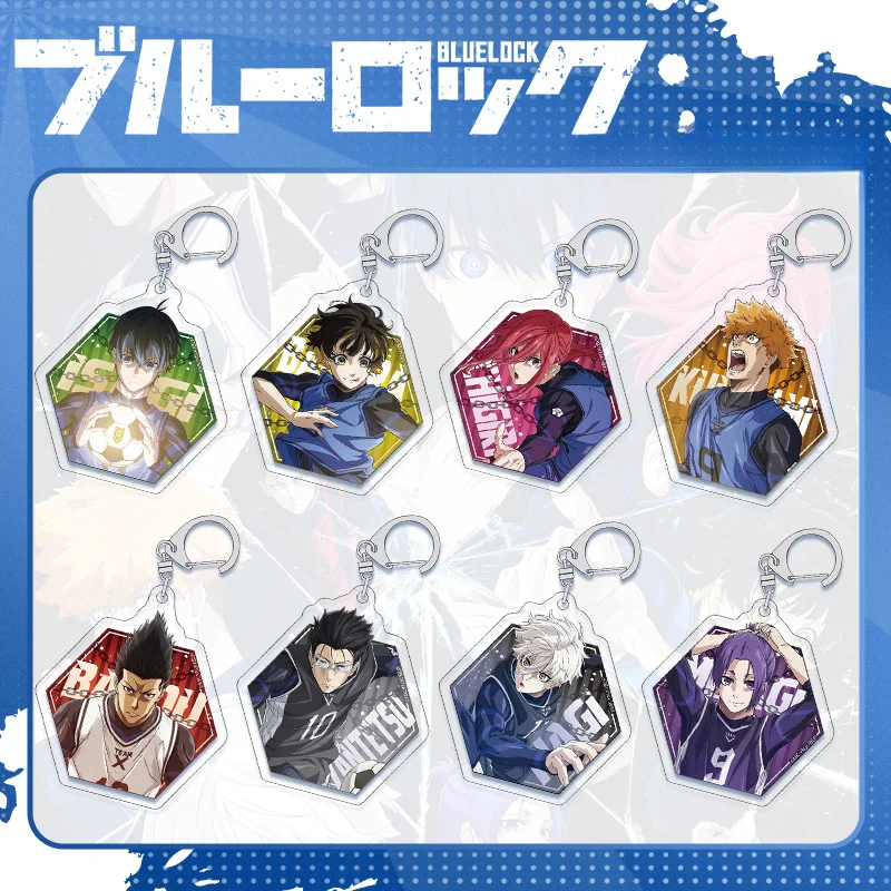 Blue and Lock Peripheral Pendant Keychain Classic Football Competitive Anime Cartoon Character Trend Acrylic Keyrings Gifts