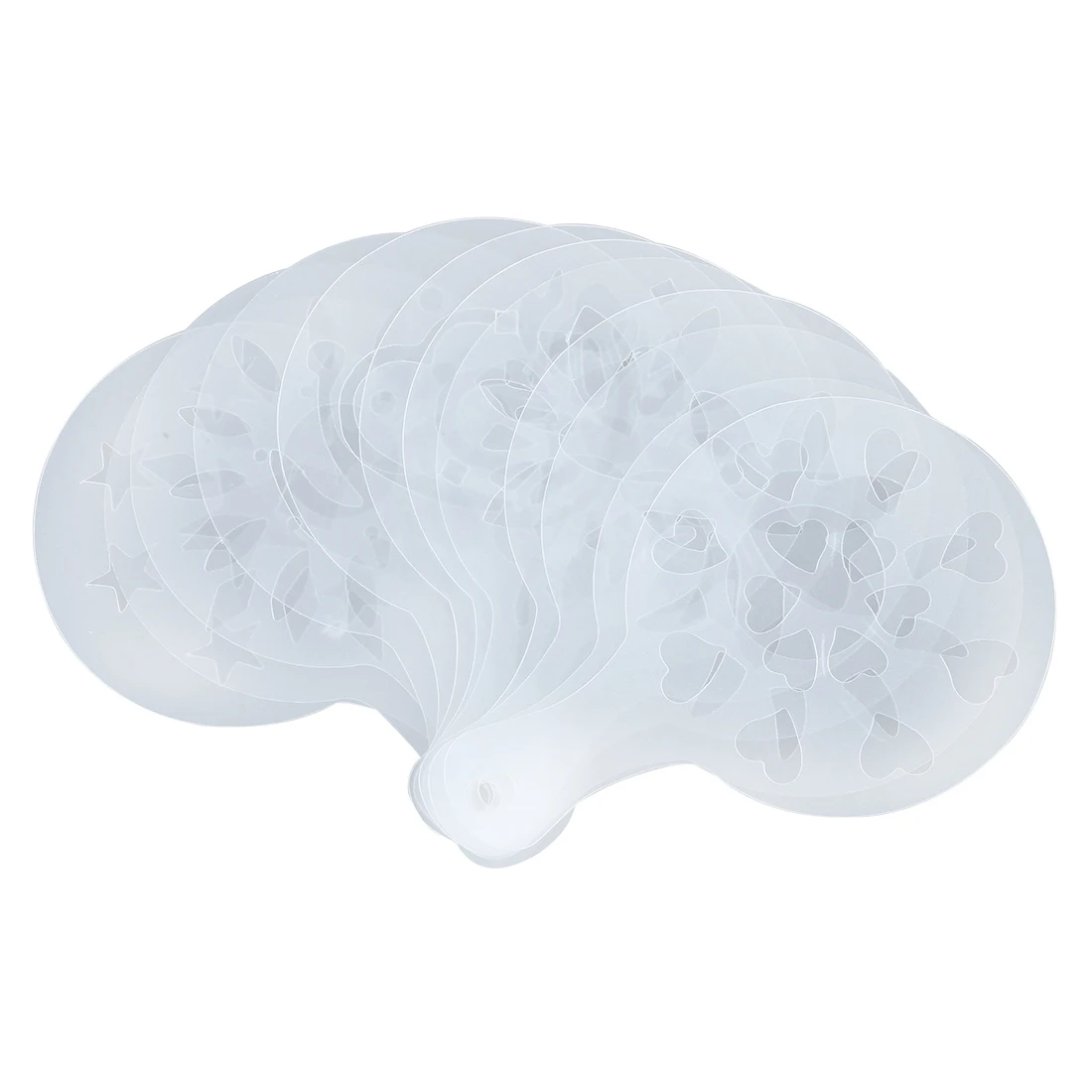 KSOL 12 Pcs Cappuccino Coffee White Stencils Template Strew Flowers Pad Duster