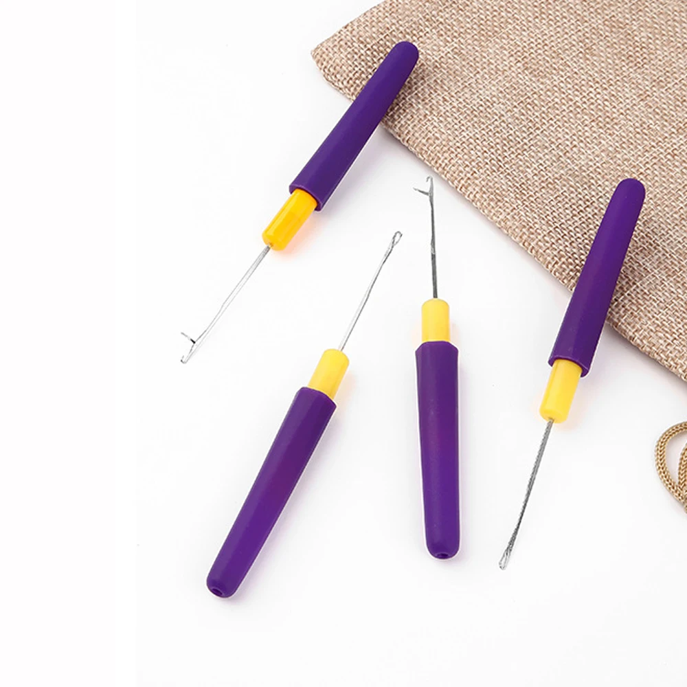 Small Bent Latch Hook Crochet Hooks Hair Braiding Tool for Dreadlocks Weaving Needles Essential Hairdressing Accessories
